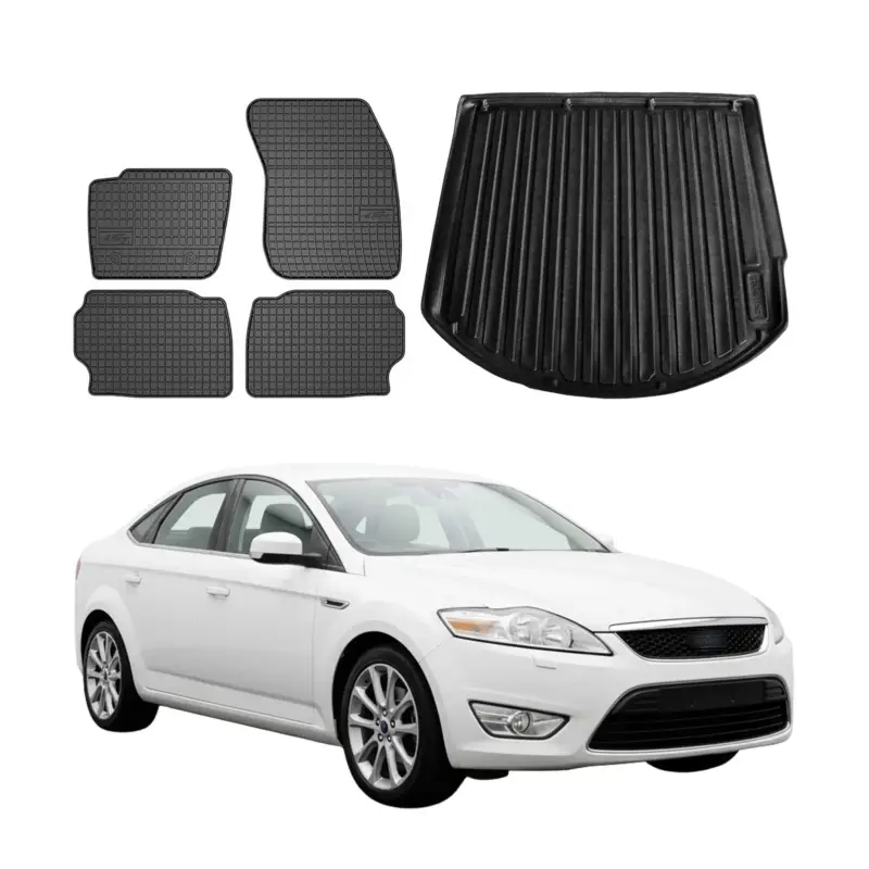 Fußmatten & Kofferraumwanne Set für Ford Mondeo mk4 Wagon 2007-2014 Schwarz 5x Sonderangebot