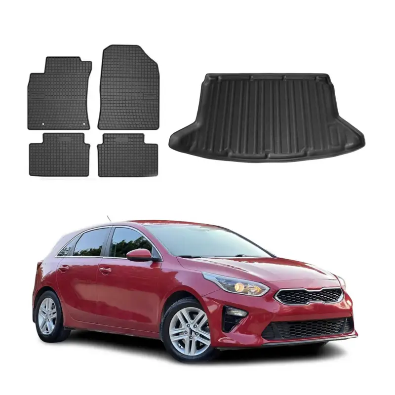 Knallerangebot Fußmatten & Kofferraumwanne Set für Kia Ceed Schrägheck 2019-2026 Gummi 5x