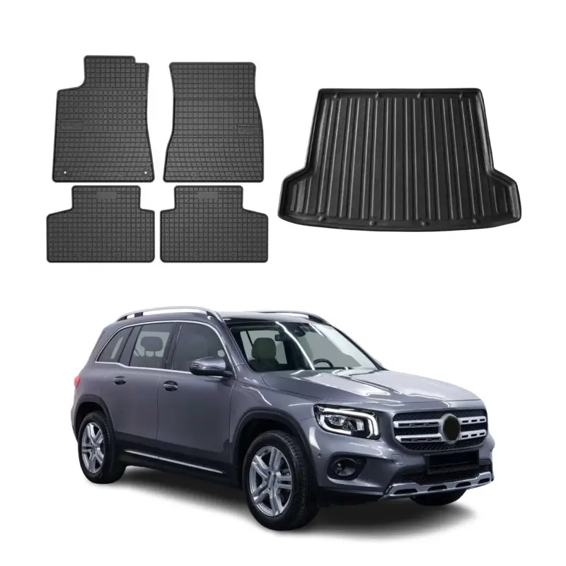 Kracherpreis Fußmatten & Kofferraumwanne Set für Mercedes GLB X247 2019-2026 Untere Gummi 5x
