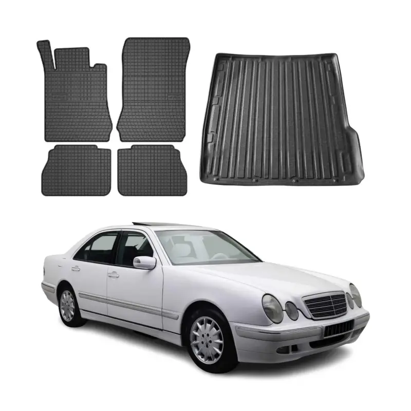 Fußmatten & Kofferraumwanne für Mercedes E Klasse T-Modell S210 1996-2003 Gummi Wochenendangebot