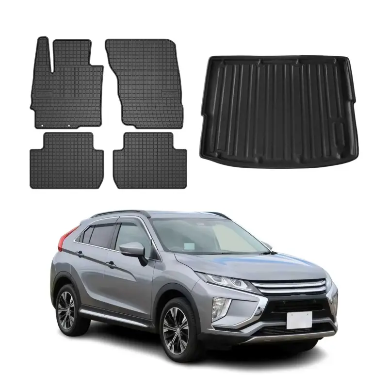 Saisonangebot Fußmatten & Kofferraumwanne Set für Mitsubishi Eclipse Cross 2018-2026 Gummi 5x