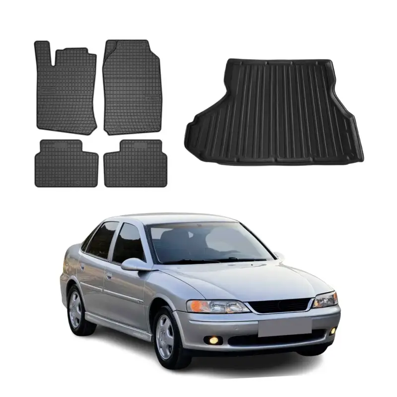 Fußmatten & Kofferraumwanne Set für Opel Vectra B 1995-2002 Gummi Schwarz 5x Top-Preis