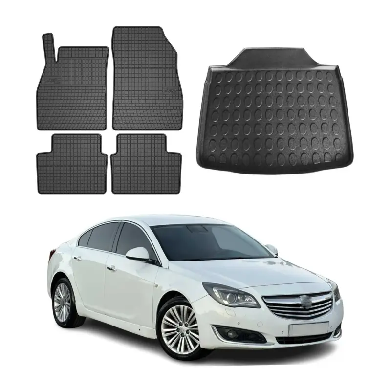 Fußmatten & Kofferraumwanne Set für Opel Insignia Stufenheck 2009-2017 Gummi 5x Solange Der Vorrat Reicht