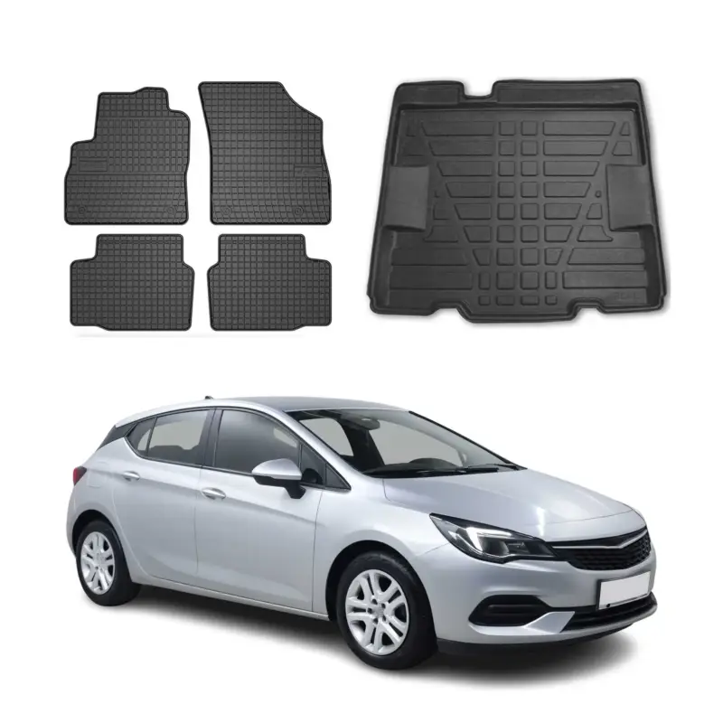 Must-Have Fußmatten & Kofferraumwanne Set für Opel Astra K 2019-2021 Untere Gummi TPE 5x