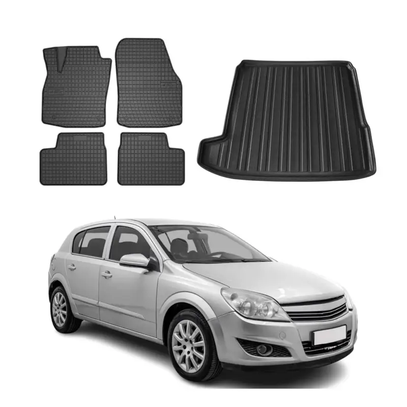 Fußmatten & Kofferraumwanne Set für Opel Astra H Caravan 2005-2010 Gummi TPE 5x Abverkauf