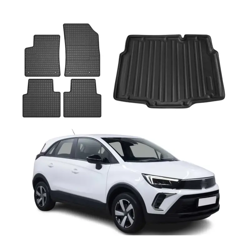 Neue Ware Fußmatten & Kofferraumwanne Set für Opel Crossland 2017-2024 Gummi 5x