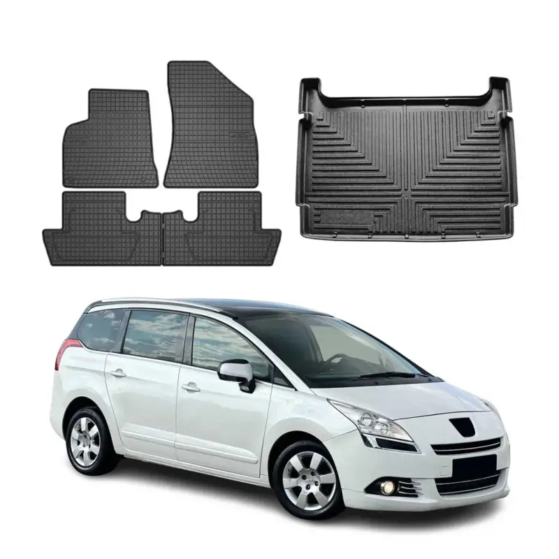 Fußmatten & Kofferraumwanne Set für Peugeot 5008 I 2010-2017 Gummi TPE 5x Angebot