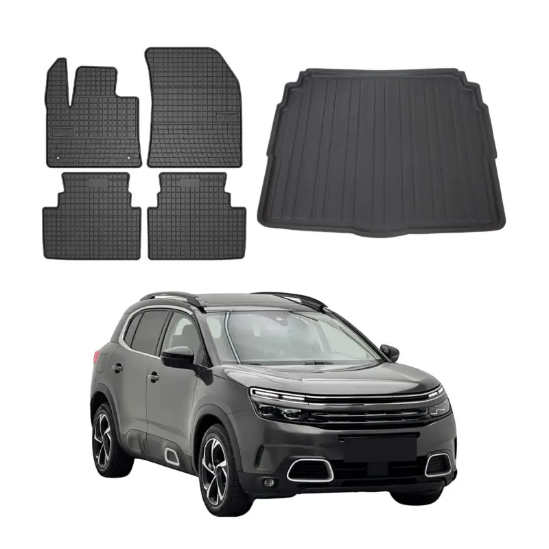 Sofort Bestellen Fußmatten & Kofferraumwanne Set für Citroen C5 Aircross 2018-2025 Untere Gummi