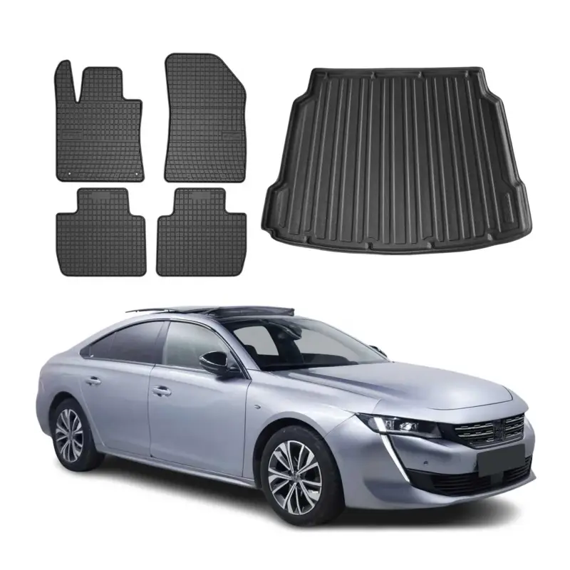 Fußmatten & Kofferraumwanne Set für Peugeot 508 Stufenheck 2018-2025 Gummi 5x Top-Seller