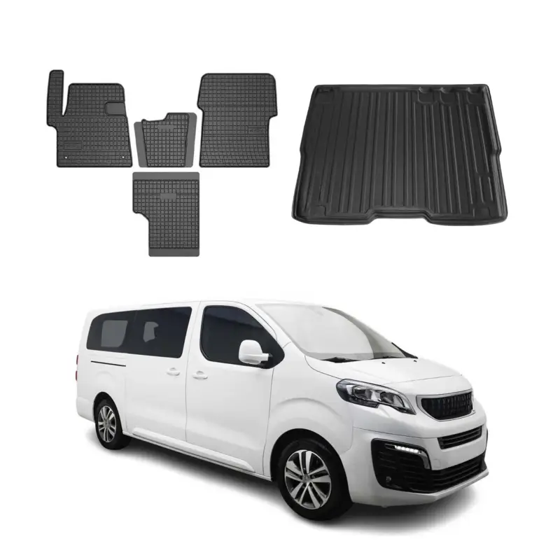 Fußmatten & Kofferraumwanne Set für Peugeot Expert Traveller 2016-2026 Gummi 5x Direktkauf