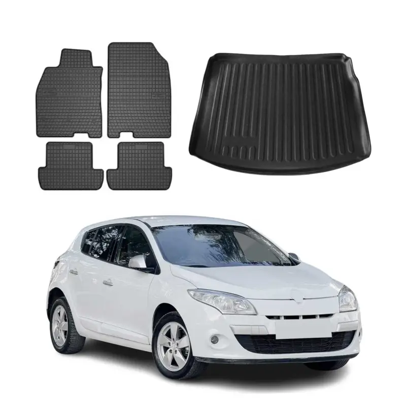 Preis Gesenkt Fußmatten & Kofferraumwanne Set für Renault Megane Grandtour 2009-2016 Gummi 5x