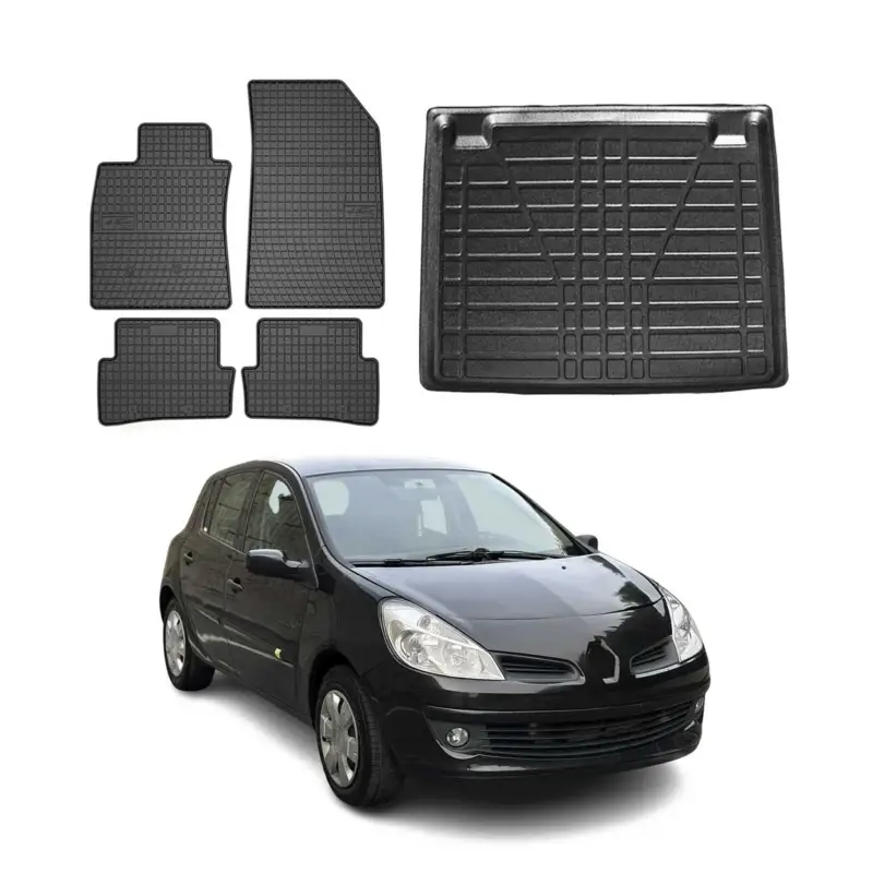 Fußmatten & Kofferraumwanne Set für Renault Clio Kombi 2006-2012 Gummi 5x Direkt Vom Hersteller