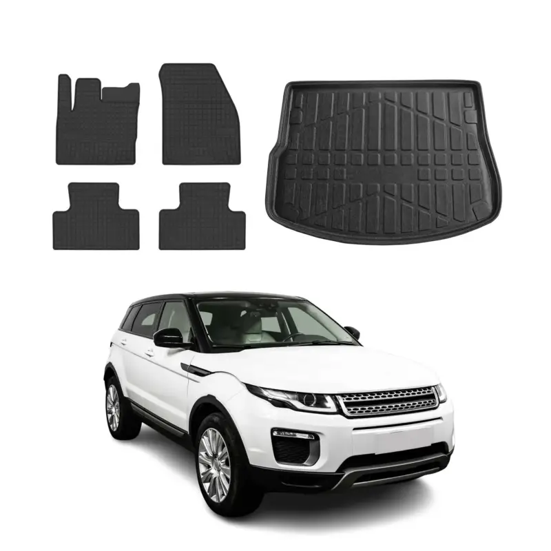 Garantierte Lieferung Fußmatten & Kofferraumwanne Set für Range Rover Evoque 2012-2019 Gummi TPE 5x