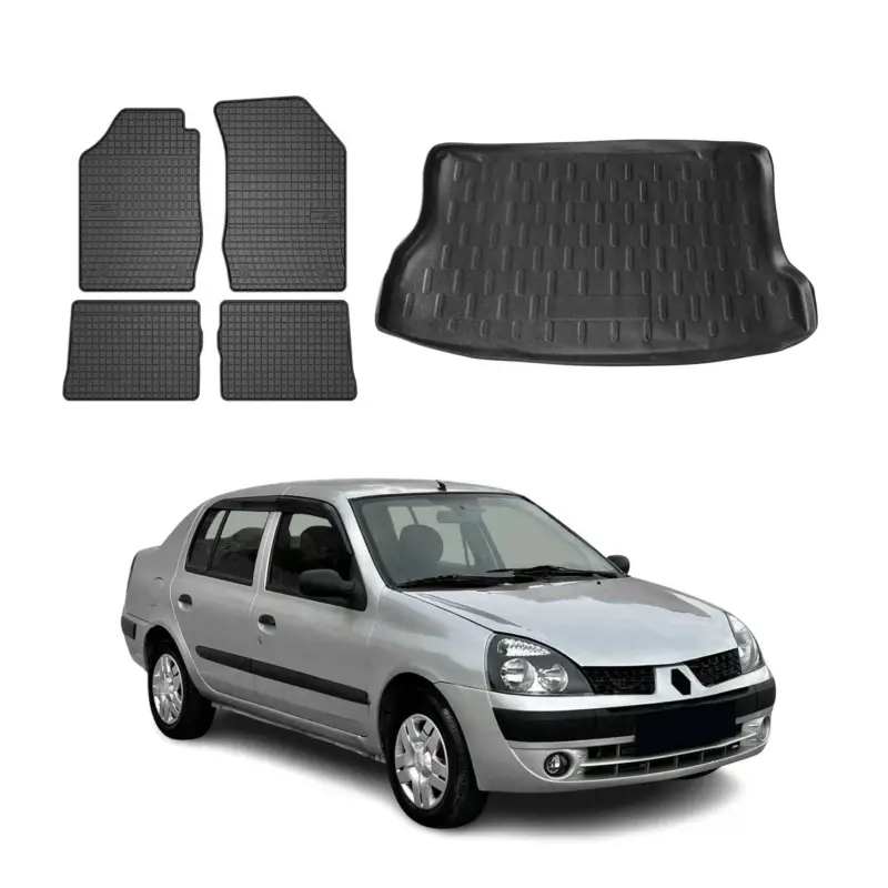 Nur Heute Fußmatten & Kofferraumwanne Set für Renault Clio Schrägheck 1999-2006 Gummi 5x
