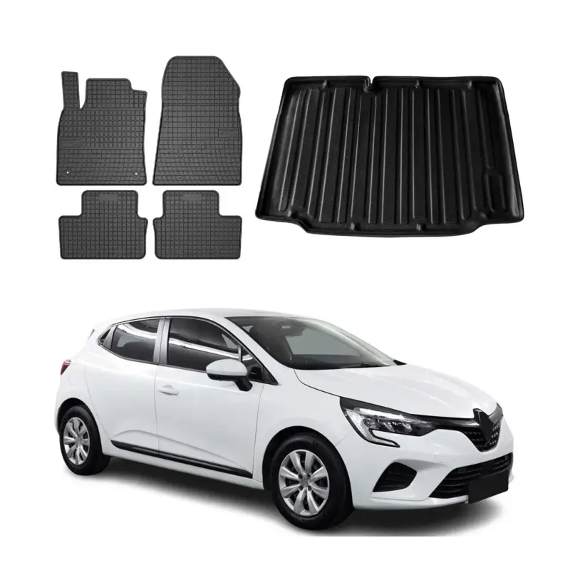 Fußmatten & Kofferraumwanne Set für Renault Clio Schrägheck 2019-2025 Gummi 5x Meistverkauft