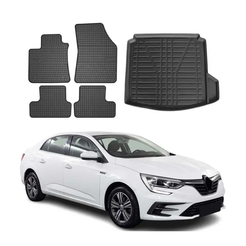 Highlight Fußmatten & Kofferraumwanne Set für Renault Megane Joy Limo 2016-2022 Gummi 5x