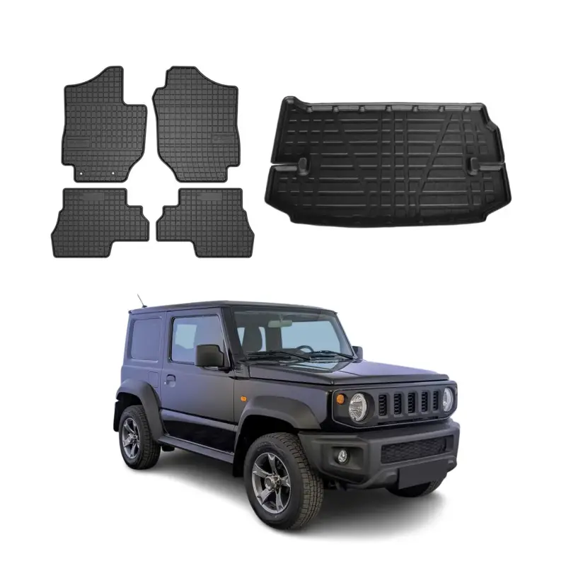 Fußmatten & Kofferraumwanne Set für Suzuki Jimny 2018-2026 Gummi TPE Schwarz 5x Angebot