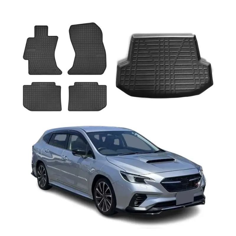 Fußmatten & Kofferraumwanne Set für Subaru Levorg 2015-2020 Gummi Schwarz 5x Garantierte Lieferung
