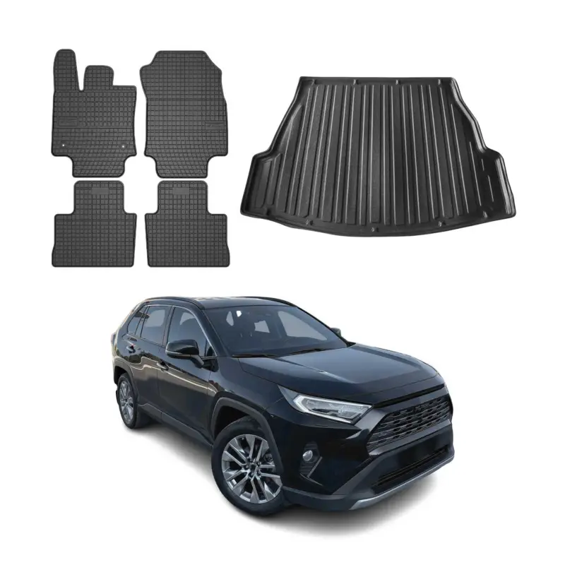 Fußmatten & Kofferraumwanne Set für Toyota RAV4 2019-2025 Gummi TPE Schwarz 5x Saisonangebot