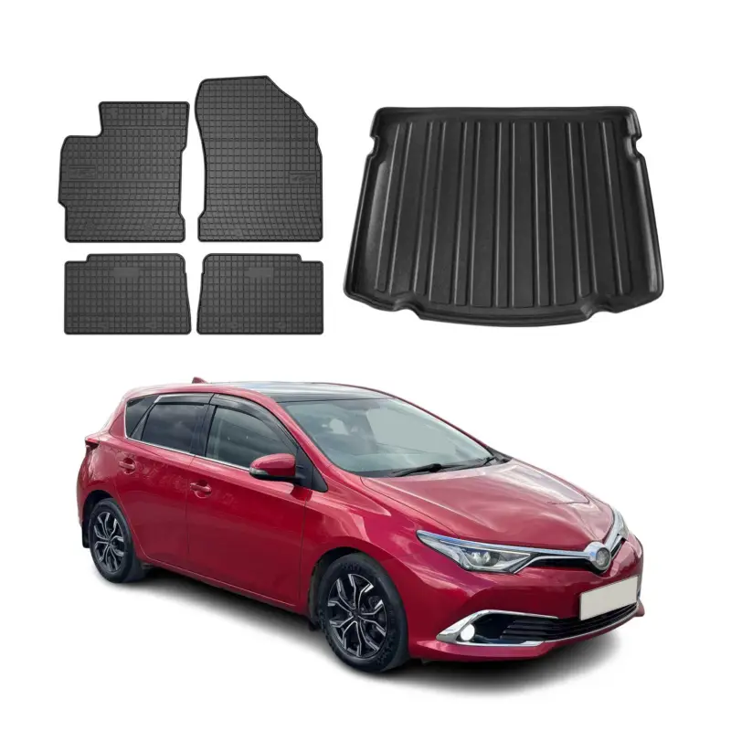 Fußmatten & Kofferraumwanne Set für Toyota Auris Schrägheck 2012-2018 Gummi 5x Nur Heute