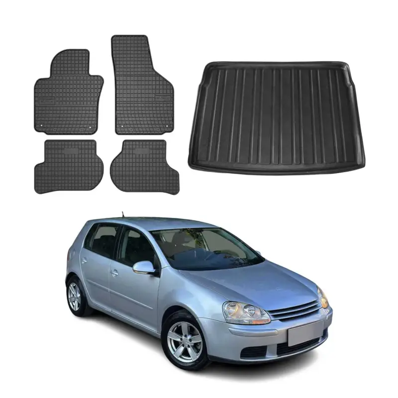 Fußmatten & Kofferraumwanne Set für VW Golf Schrägheck 2003-2009 Gummi 5x Bestseller