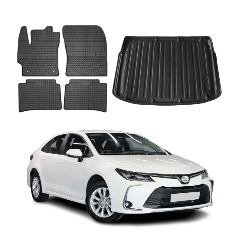 Fußmatten & Kofferraumwanne Set für Toyota Corolla Schrägheck 2019-2026 Gummi 5x Begrenztes Angebot