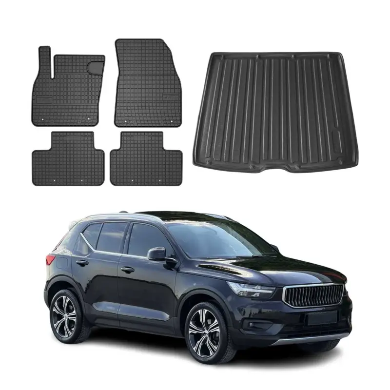 Fußmatten & Kofferraumwanne Set für Volvo XC40 2018-2026 Gummi TPE Schwarz 5x Solange Der Vorrat Reicht