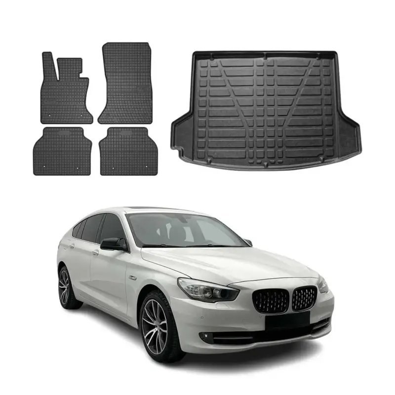 Fußmatten & Kofferraumwanne Set für BMW 5er Gran Turismo 2009-2017 Gummi 5x Mega-Angebot