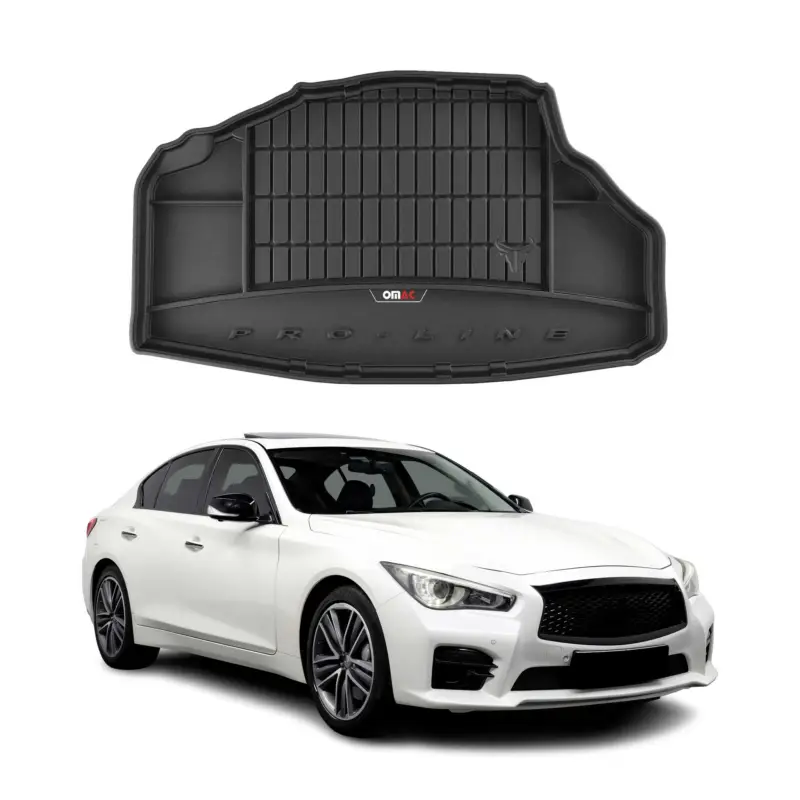 Knallerangebot OMAC Gummi Kofferraumwanne für Infinity Q50 2014-18 Hybrid Laderaumwanne Schwarz
