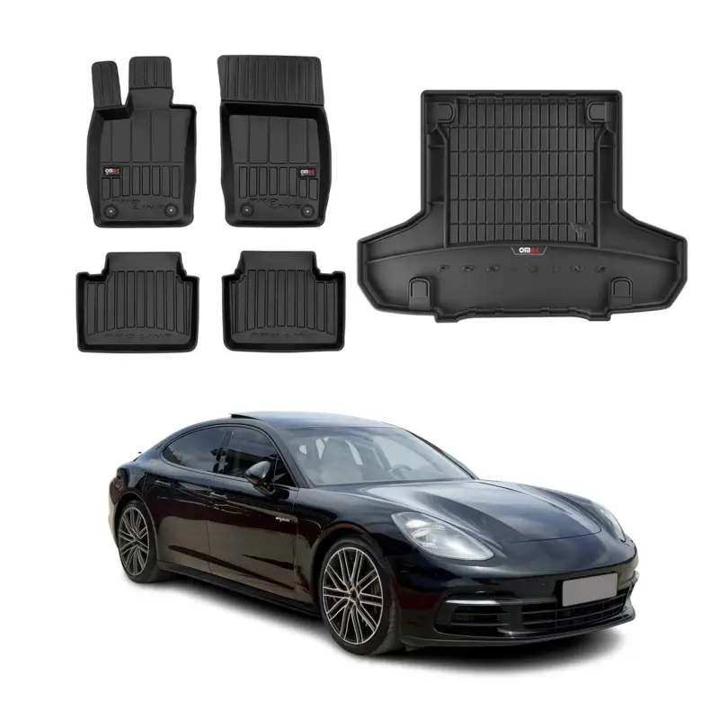 Kracherpreis OMAC Fußmatten & Kofferraumwanne Set für Porsche Panamera 2016-2024 Gummi 5x