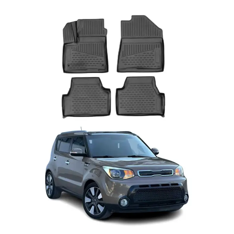 OMAC Gummimatten Fußmatten für Kia Soul EV 2014-2021 5tür TPE Matten Schwarz 4x Jetzt Kaufen