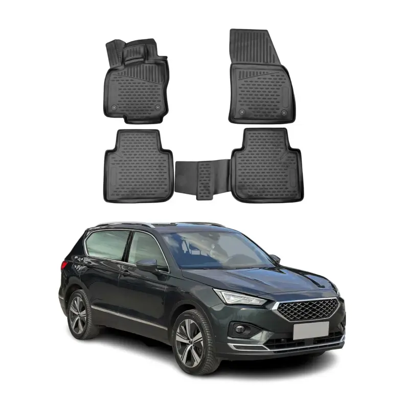 Neue Kollektion OMAC Gummimatten Fußmatten für Seat Tarraco 2018-2024 TPE Automatten Schwarz 4x