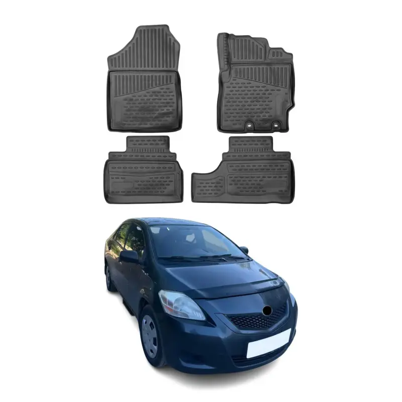 Versand Am Gleichen Tag OMAC Gummimatten Fußmatten für Toyota Yaris 2011-2022 RHD TPE Matten Schwarz 4x