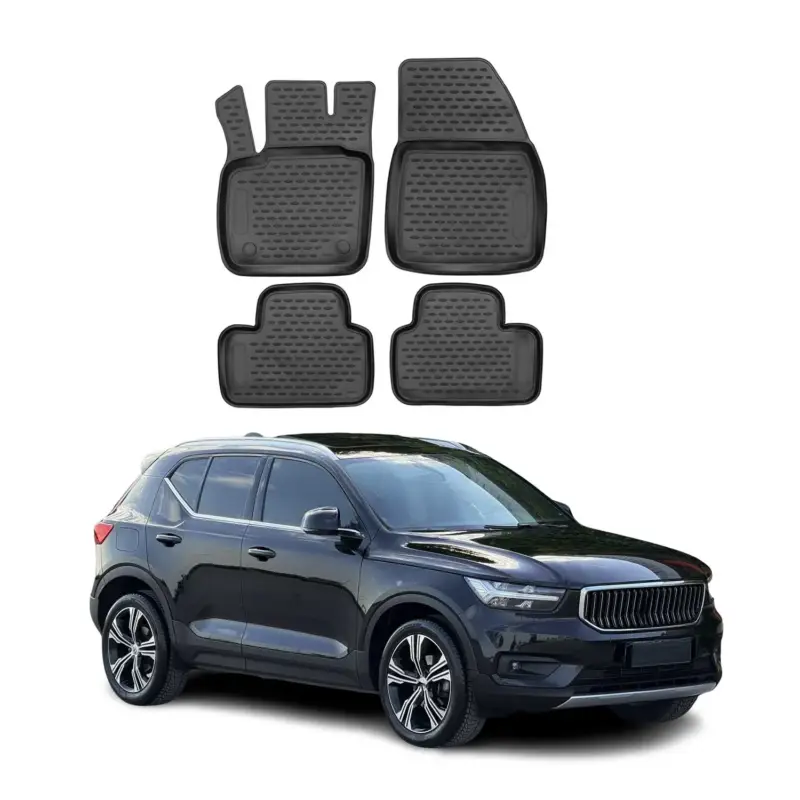 OMAC Gummimatten Fußmatten für Volvo XC40 2017-2024 TPE Automatten Schwarz 4x Zertifiziert
