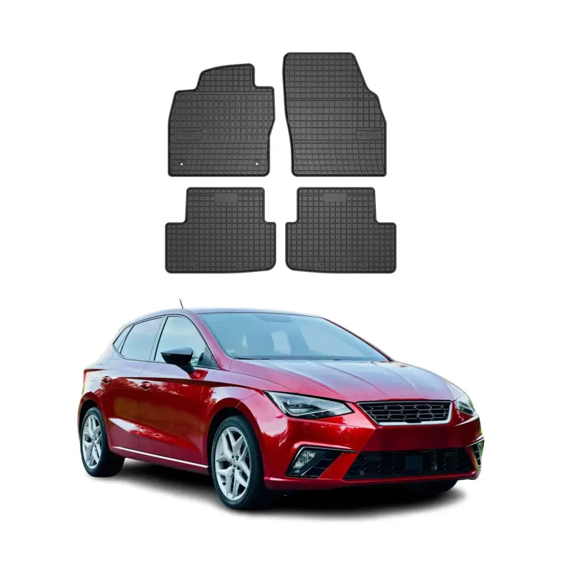 Versand Am Gleichen Tag OMAC Gummi Fußmatten für Seat Ibiza 2017-2026 Automatten Gummi TPE Schwarz 4tlg