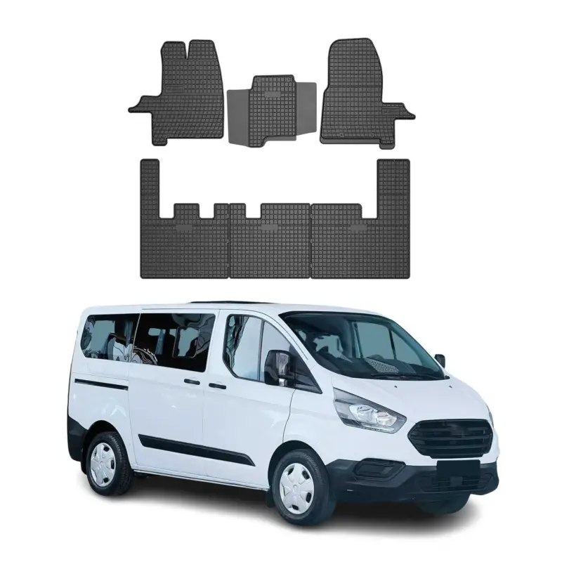 Aktuell OMAC Gummi Fußmatten für Ford Custom 2012-2024 Automatten Gummi Schwarz 5tlg