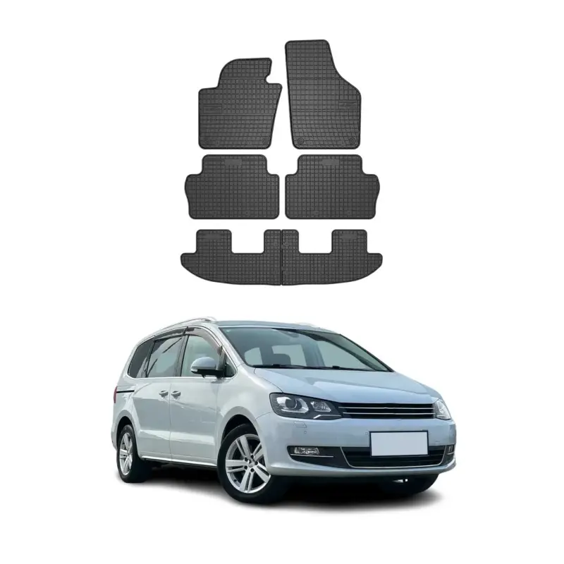Direkt Vom Hersteller Fußmatten Automatten für VW Sharan II 2010-2023 Gummimatte Schwarz 6 tlg