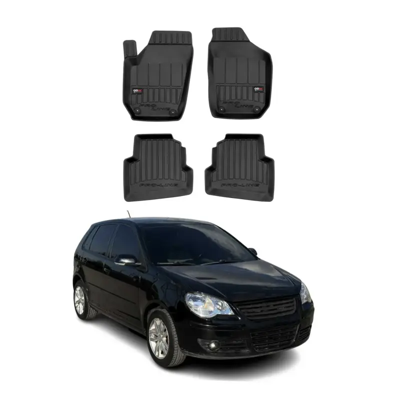 Aktuell OMAC Gummi Fußmatten für VW Polo 2001-2009 Premium TPE 3D Automatten Schwarz 4x