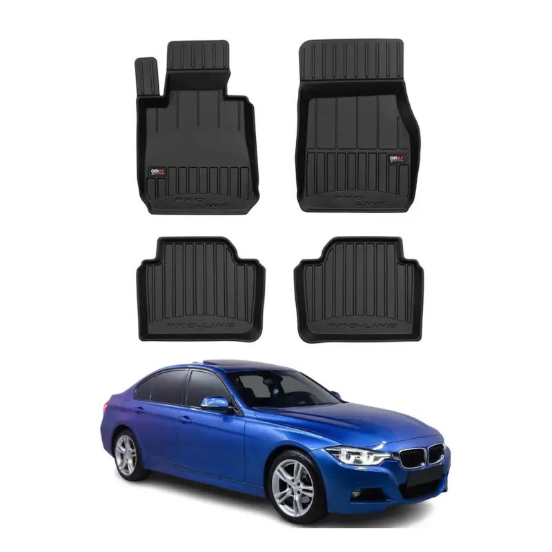 Ausverkauf OMAC Gummi Fußmatten für BMW 3er F31 Touring 2011-2019 Premium Gummi Schwarz 4x