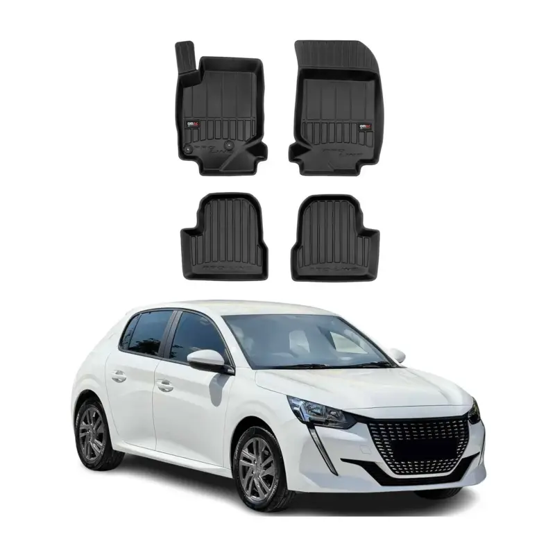 Knallerangebot OMAC Gummi Fußmatten für Peugeot 208 2019-2026 Premium TPE Automatten Schwarz 4x