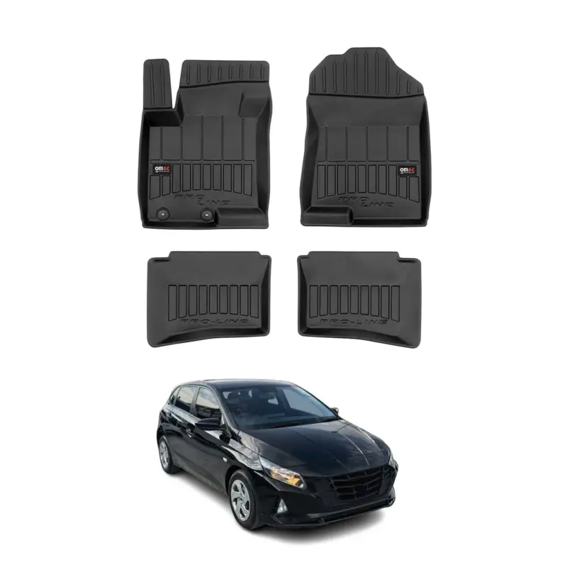 Finale Aktion OMAC Gummi Fußmatten für Hyundai i20 2020-2026 Premium TPE Automatten Schwarz 4x