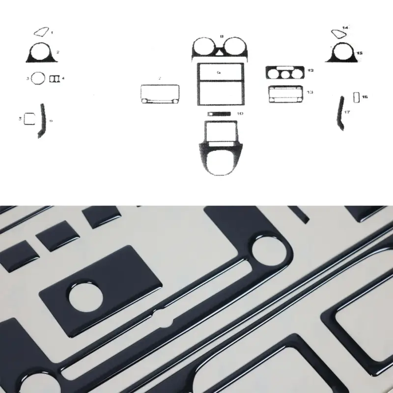 Versand Am Gleichen Tag Innenraum Dekor Cockpit für VW Caddy 2003-2010 Piano Schwarz Optik 17tlg