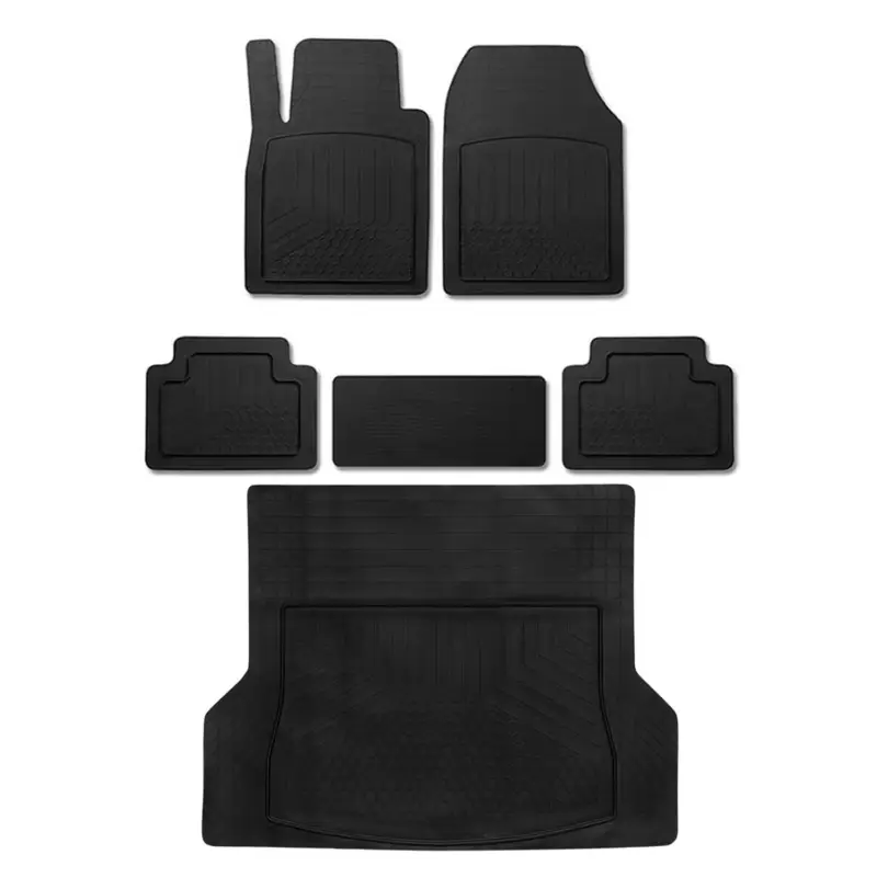 Fußmatten & Kofferraumwanne Set für Nissan Qashqai Antirutsch Gummi Schwarz Preis Gesenkt