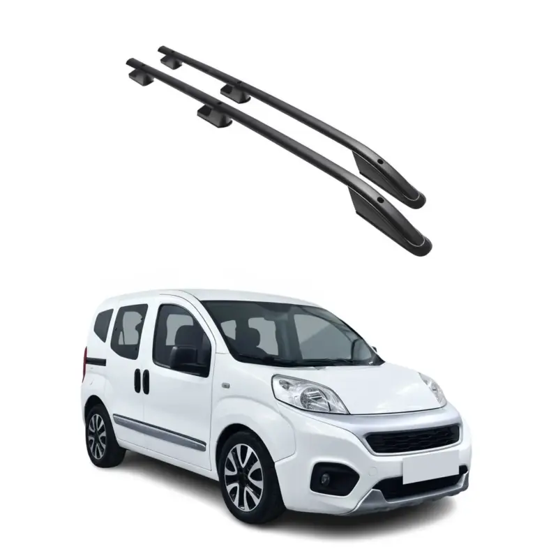 Aluminium Dachreling Querträger für Fiat Fiorino Qubo 2008-2022 Schwarz 2x Knallerangebot