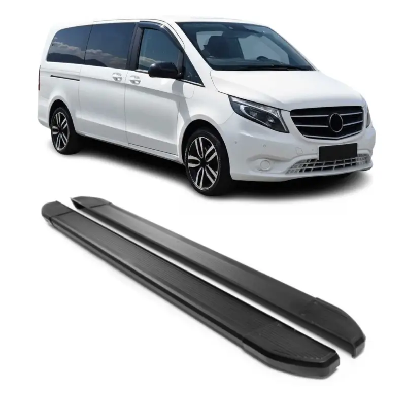 Alu Trittbretter für Mercedes Vito V-Klasse W447 2014-2026 L3 Langer Schwarz Abverkauf