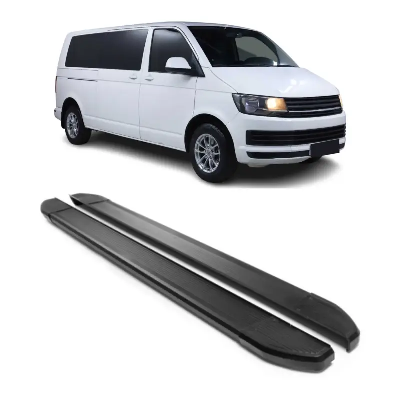 Alu Seitenschweller Trittbretter für VW T6 T6.1 alle 2015-2024 L2 Langer Schwarz Wochenendangebot