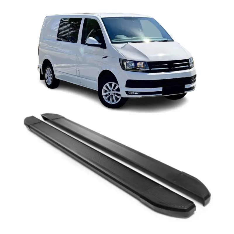 Alu Seitenschweller Trittbretter für VW T6 T6.1 alle 2015-2024 Kurzer Schwarz Neue Kollektion