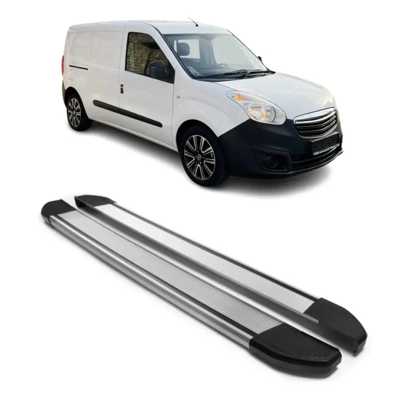 Aktuell Alu Seitenschweller Trittbretter für Opel Combo 2012-2026 L2 Langer Silber 2tlg