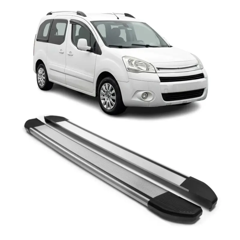 Alu Seitenschweller Trittbretter für Citroen Berlingo L1 2008-2018 Silber 2x Neue Ware