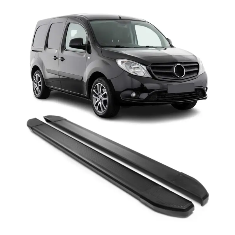 Schneller Versand Alu Seitenschweller Trittbretter für Mercedes Citan 2012-2021 Schwarz 2tlg